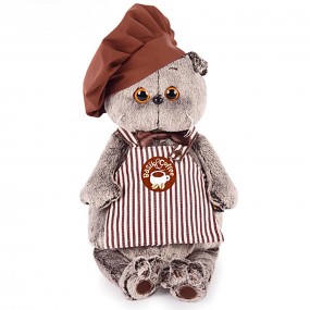 Мягкая игрушка «Кот Басик-бариста» 22 см.