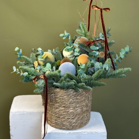 Настольная новогодняя композиция из лимитированного набора «Бархат»