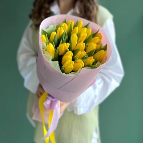 Букет из желтых тюльпанов "Яркий»