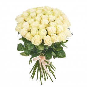 Букет из 51 белой высокой розы
